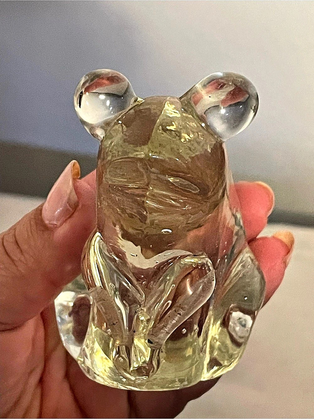 Clear Glass Frog Figurine